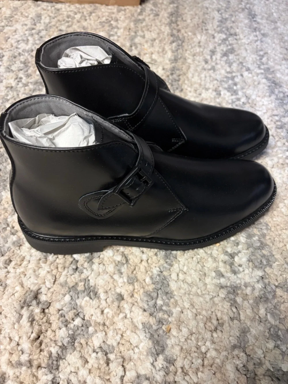 Bates Black Leather Chukka Boot with Buckle New in Box